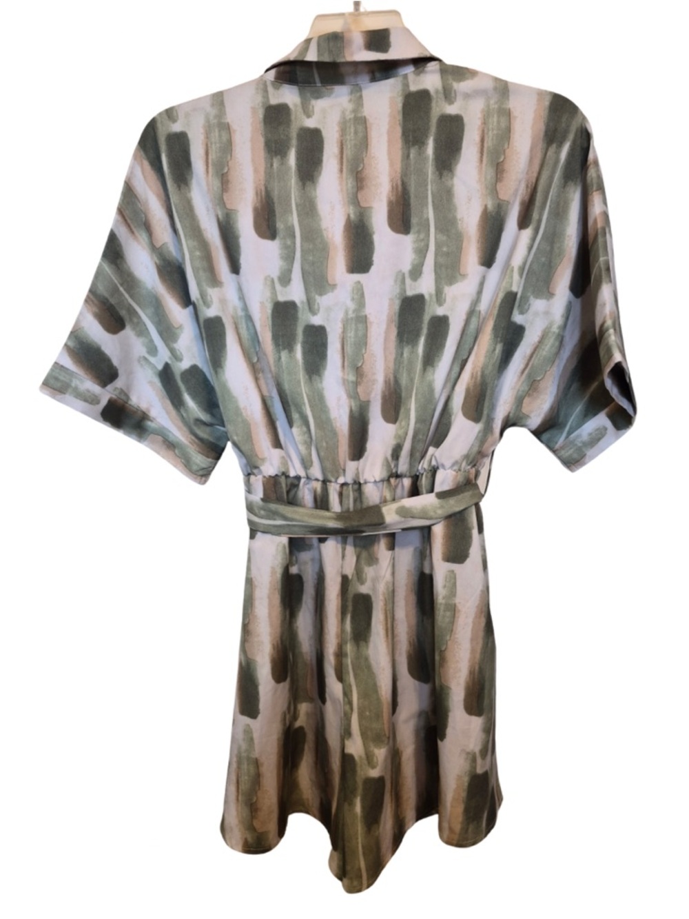 SHEIN Button Front Collar Belted Romper - Picture 2 of 7
